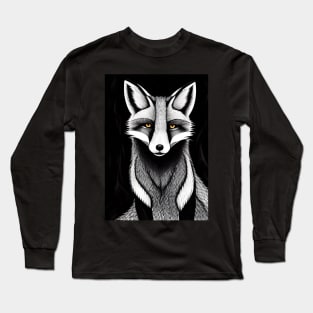 BLACK AND WHITE FOX Long Sleeve T-Shirt